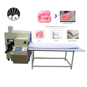 Flannel Fleece Blanket Roller Packing Machine For Coiling Quilt