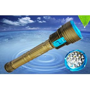 Quality Rechargeable 8000Lm Led Dive Flashlight Scuba Diving Lights 700G Weight for sale