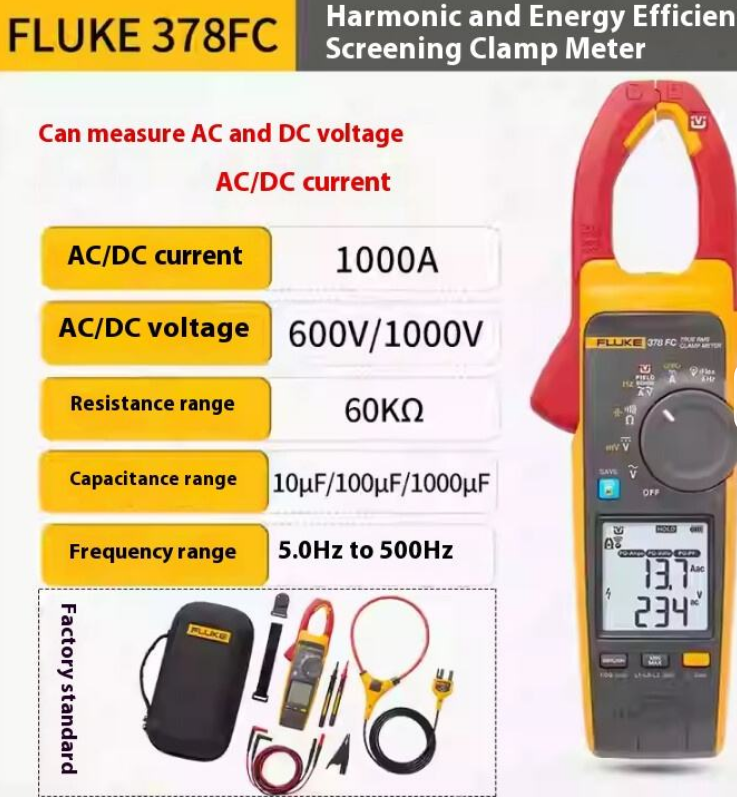 F378FC Screening Clamp Meter 374 True RMS AC/DC Clamp Meter Fluk-e F375 Clamp