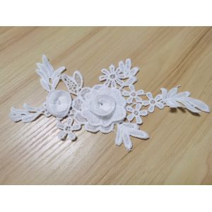 Watersoluble embroidery flower patches for clothes DTM Polyester Material