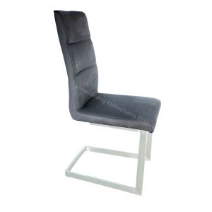 Leathaire Technical Fabric Upholstered Dining Chairs Sanding Finish Stainless