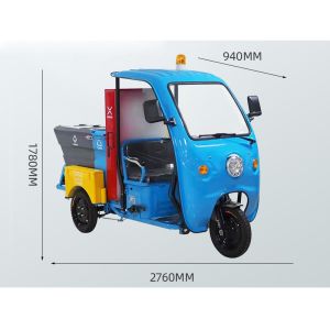 Electric Three Wheeled Water Truck Sprinkler 70-90km Driving Mileage
