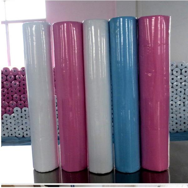 Soft Disposable Bedsheet Roll Fluid Resistant Breathable PP SMS PE Lamination Fabric