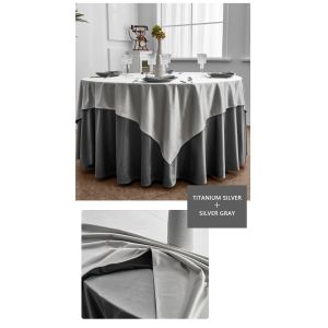 Customized Polyester Wedding Banquet Table Cloth Dobby Pattern