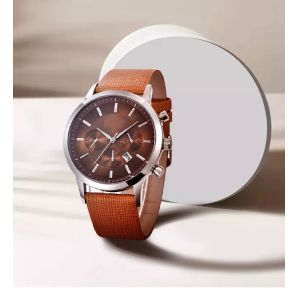 Chronograph Movement 30m Waterproof Leather Quartz Watch SGS