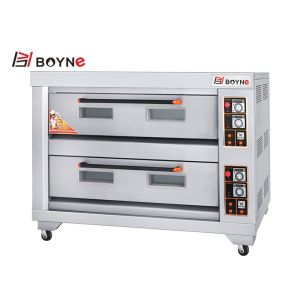 Kitchen Double Layer Six Trays Gas Baking Oven Stainless Steel