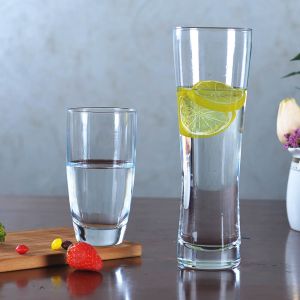 Stackable 13oz Water Drinking Glass With Machine Blowing Wide Mouth