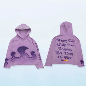 Custom Puff Printing Hoodies Flared Stacked Sweatsuits Mens Hoodie