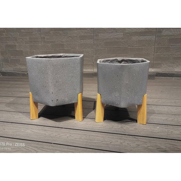 Characterful Fiber Clay Planter with leg for Hotel Gardens Indoor or Outdoor