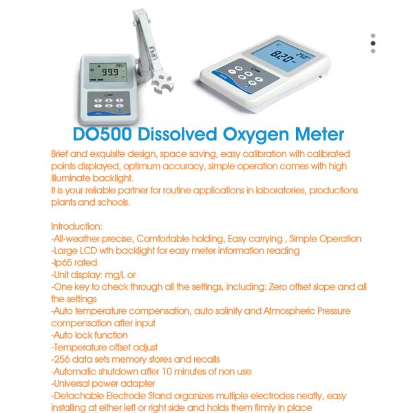 Professional Water Testing Dissolved Oxygen Meter DO Tester with IP67 Protection Grade