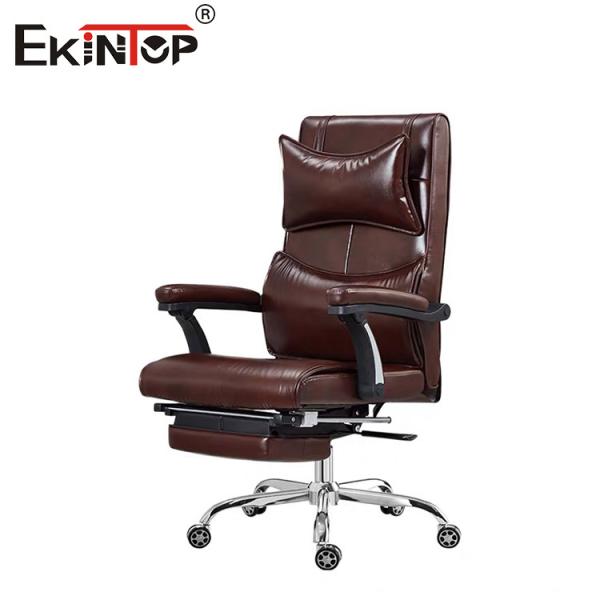 Multi Functional Leather Office Chair With Reclining And Footrest