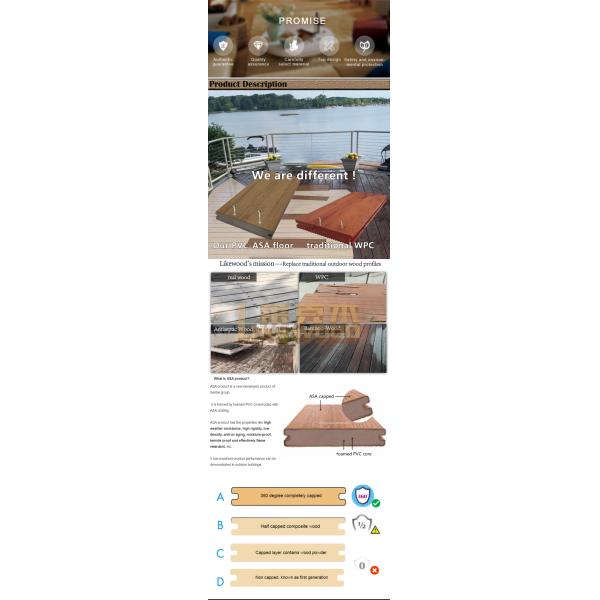 Fine Wood Grains PVC Composite Decking Modern Design for Outdoor Durable Luxury Floor