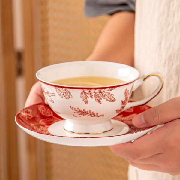 Ceramic Type Porcelain 2024 Year Cup 200ml Chinese Year Mug Gift Coffee Cup And Saucer