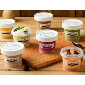 Round Single Wall 180ml Ice Cream Balm Container With Lid