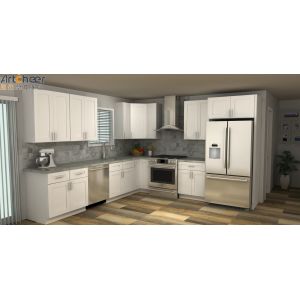 Affordable Flat Pack Kitchen Cabinet with HPL/HPDL Door Material and Customized