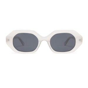 Polygonal frame Round Acetate Sunglasses Oval Lens Geometric Fashion