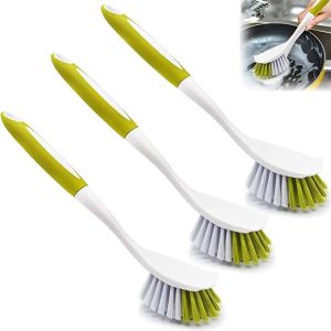 Quality 3 Pack Kitchen Scrub Brushes Long Handle For Dish for sale