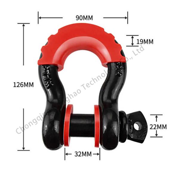Heavy Duty Carbon Steel Off Road Bow Shackle with ZINC Coating and Plastic Protection