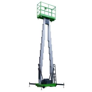 12m Aluminum Aerial Work Platform Double Mast Vertical Lift Loading Capacity