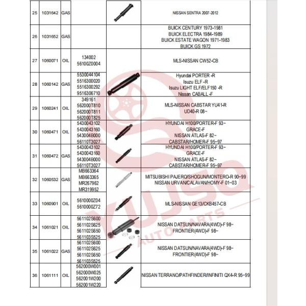 Nissan Shock Absorber 54302-BM425 for ALMERA II Hatchback 2000-
