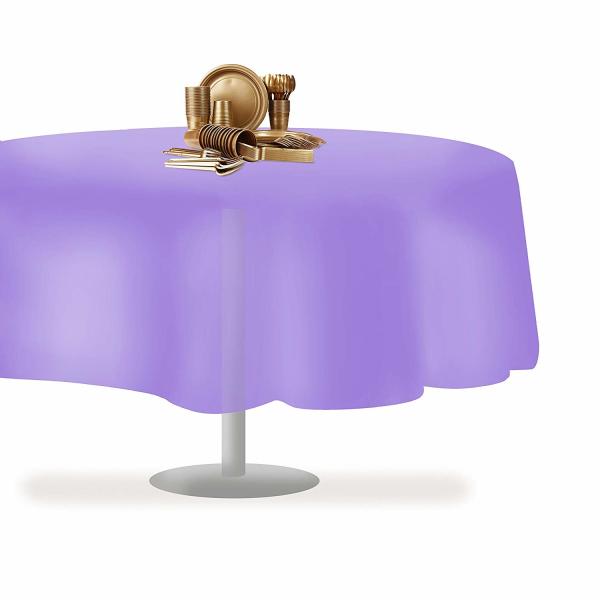 Buy 84 Inch Round Plastic Table Skirts Water Resistance For Seat 8 - 10 People at wholesale prices