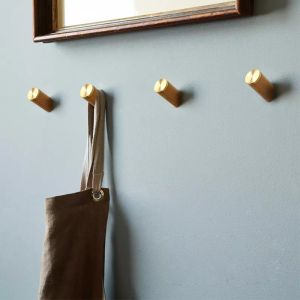 Wood Wall Hooks, 4 Pack Coat Hooks Wall Mounted Rustic Wooden Hooks for Hanging