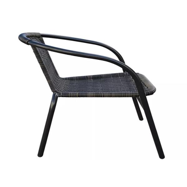 Outdoor Steel Stacking Rattan Chair For Restaurant Patio Garden Bistro