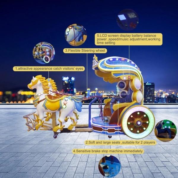 Kids Electric Animal Horse Ride Shopping Mall Battery Operated Horse Carriage