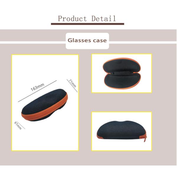 Fabric Velvet EVA Glasses Case , Portable Zip Up Glasses Case