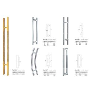 entry door handles set chrome Stainless Steel glass door handle pull and push WL