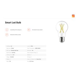 A60 Filament Bulb CCT