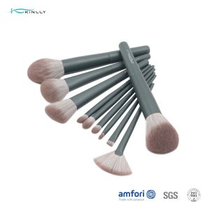 Nylon Hair BSCI Aluminum Ferrule Cosmetic Brush Set 10pcs
