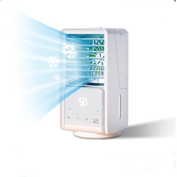 USB Water Cooling Fan Small Table Air Cooler with 3 Wind Modes Low/Med/High 14*14*26CM