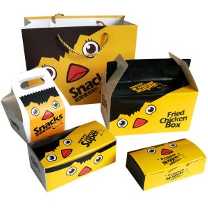 Quality Biodegradable Cardboard Fried Chicken Boxes Burger Clamshell Food Packaging for sale