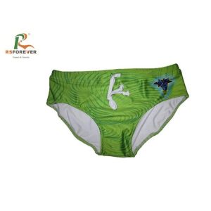 China Printed Green Mens Bikini Swimwear With LightWeight Environmental Lycra on sale