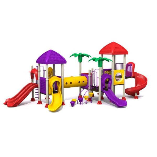 Galvanized steel pipe with slide garden style outdoor playground for mall TQ