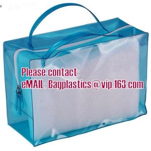 Crystal Clear PVC Cylinder Cosmetic Bag With Zipper Closure, Toiletry Kits Pvc