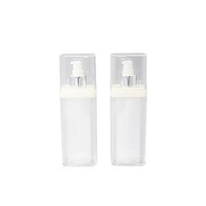 China UKA51 Recyclable 100ml Square Airless Lotion Bottles With Transparency Lid on sale