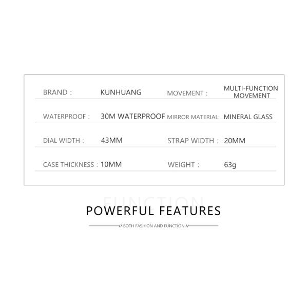 Teens Case Diameter 43mm Leather Chronograph Watches