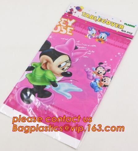 Birthday tablecloth Cartoon kids happy birthday party plastic tablecover