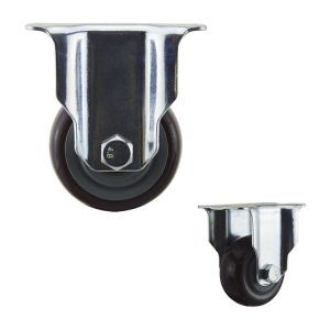 WBD 75mm Diameter Red Wheel Fixed PU Medium Duty Casters