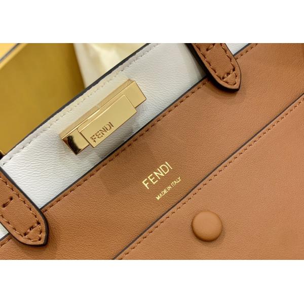 Peekaboo Brown 40cm Tote Shopper Bag Geninue Leather High Capicity