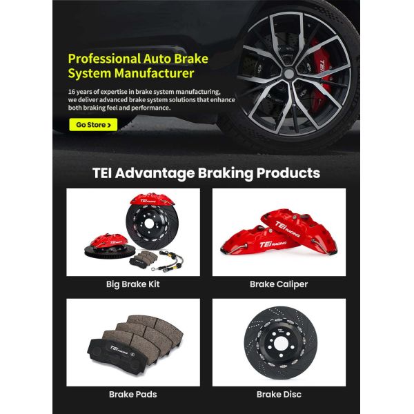 TEI P40EV Brake Caplier 4 Piston BBK Big Brake Kit for for Honda Civic EK3 EK4 EK9 ES1 EM2 EP3 FB2 FB4 FC1 FK7 FK8 FL1