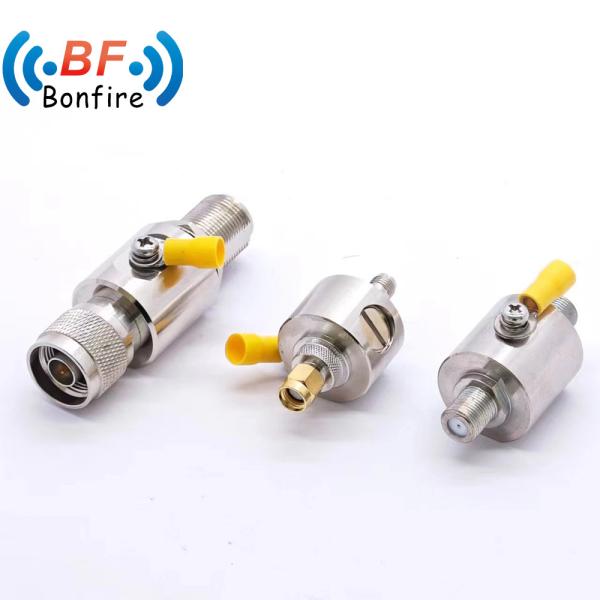 698-3800MHz F Type RF Lightning Arrester Double Dual Female Audio F Jack to F Jack Coaxial Cable Television Surge Protector Arrestor RF Arrester