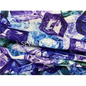24% Spandex Recycled Swimwear Fabric Ice Cold Digital Printed Pattern