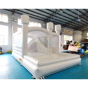 Wedding Combo Inflatable White Bounce House With Slide