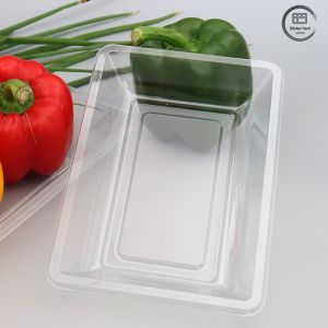 Transparent Disposable Fruit and Vegetable Tray Flat Bottom Plastic Packaging