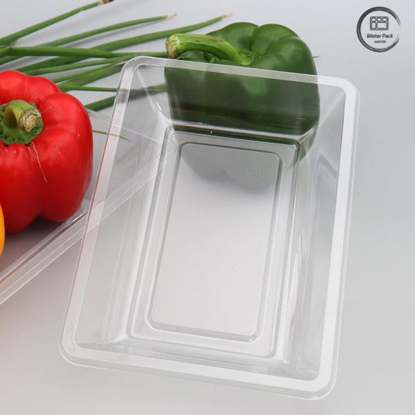 Transparent Disposable Fruit and Vegetable Tray Flat Bottom Plastic Packaging