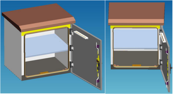 Small Metal Box Outdoor Enclosure For Pole Mount Single Wall Fan Cooling