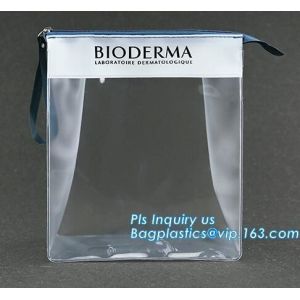 Slider zipper Clear pvc bag for package Vinyl transparent pvc bag cosmetic